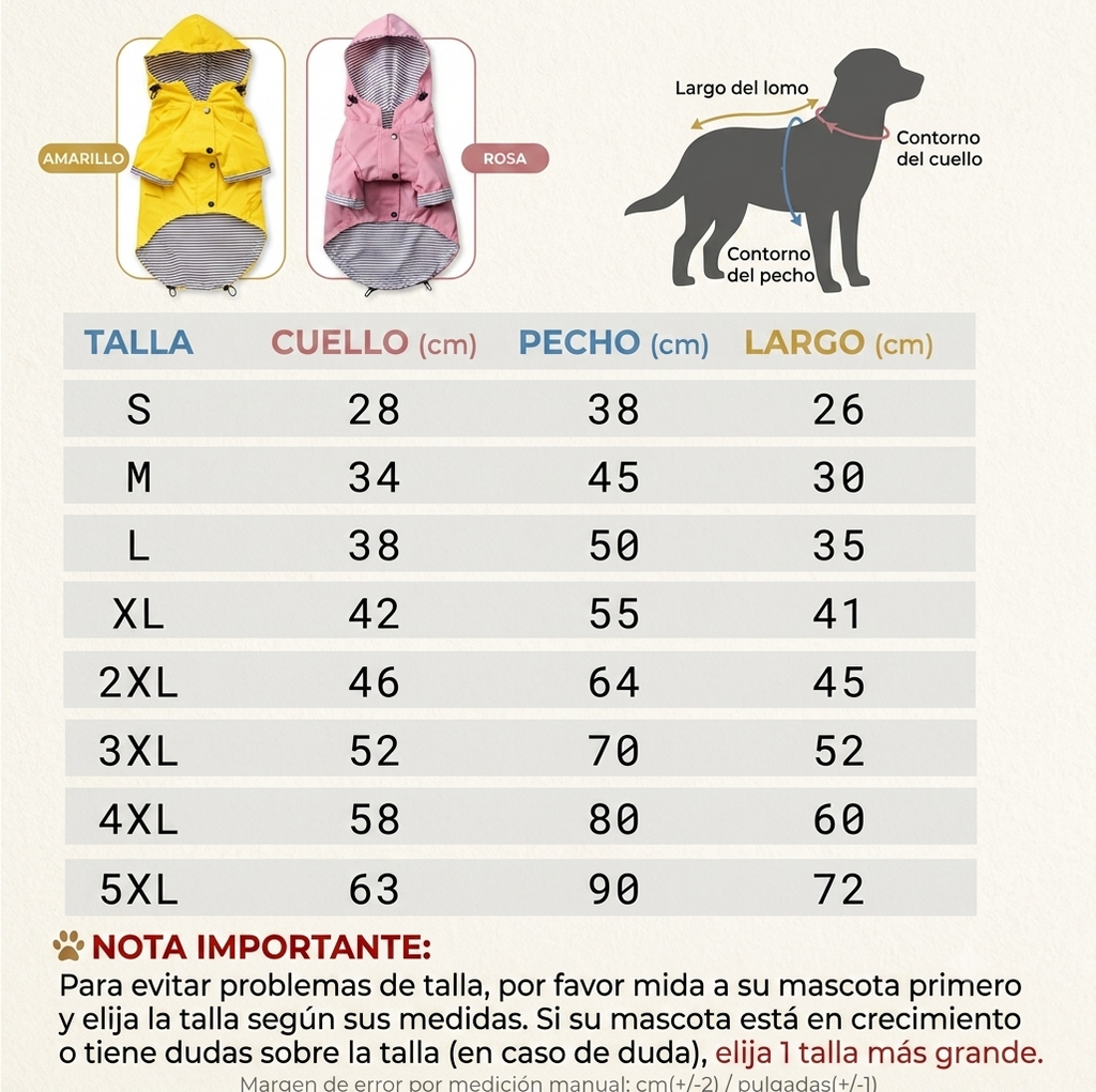 Chaqueta Impermeable para Perros y Gatos