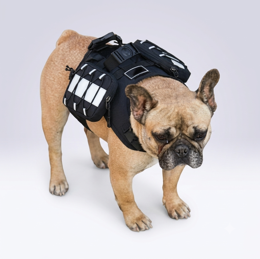 Arnés Mochila Táctico para Perros – Con Bolsillos de Almacenamiento
