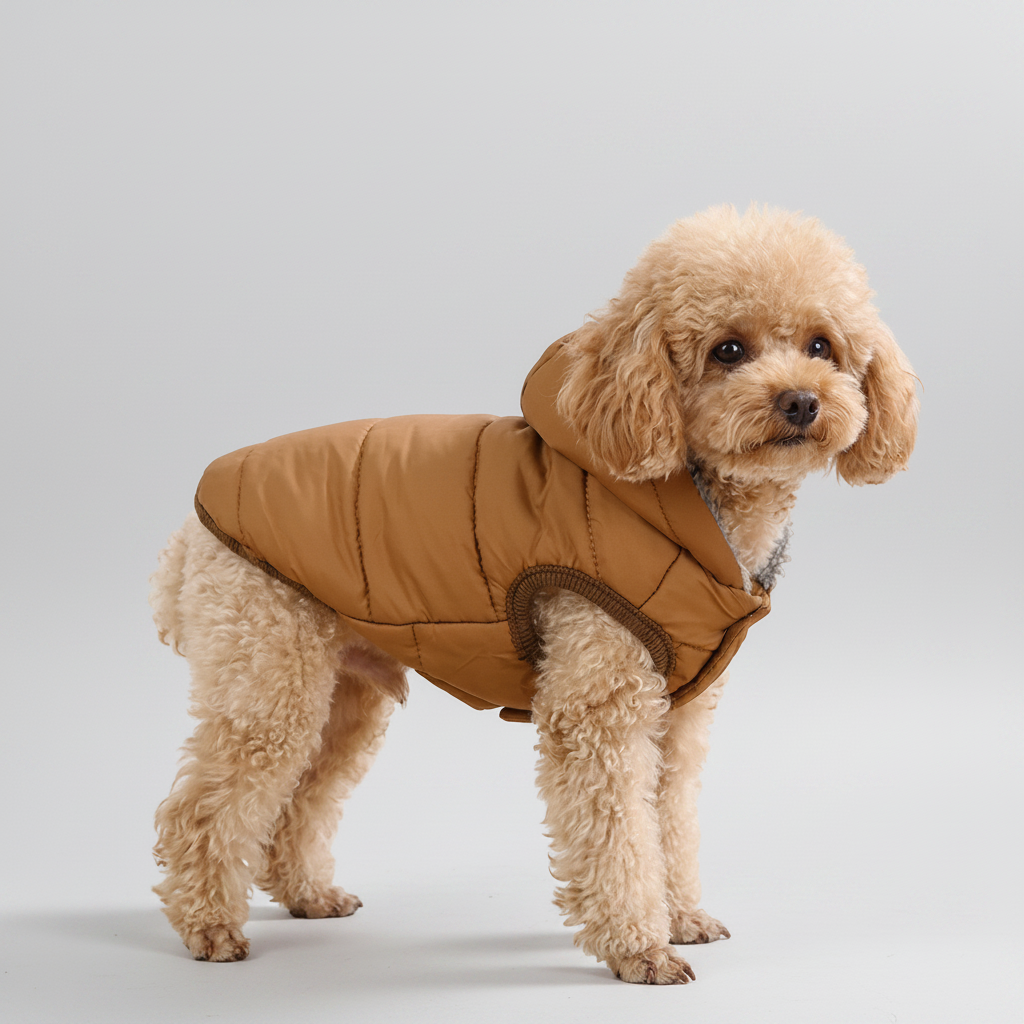 Parka con Capucha para Perros y Gatos Pequeños — Impermeable y Cálida
