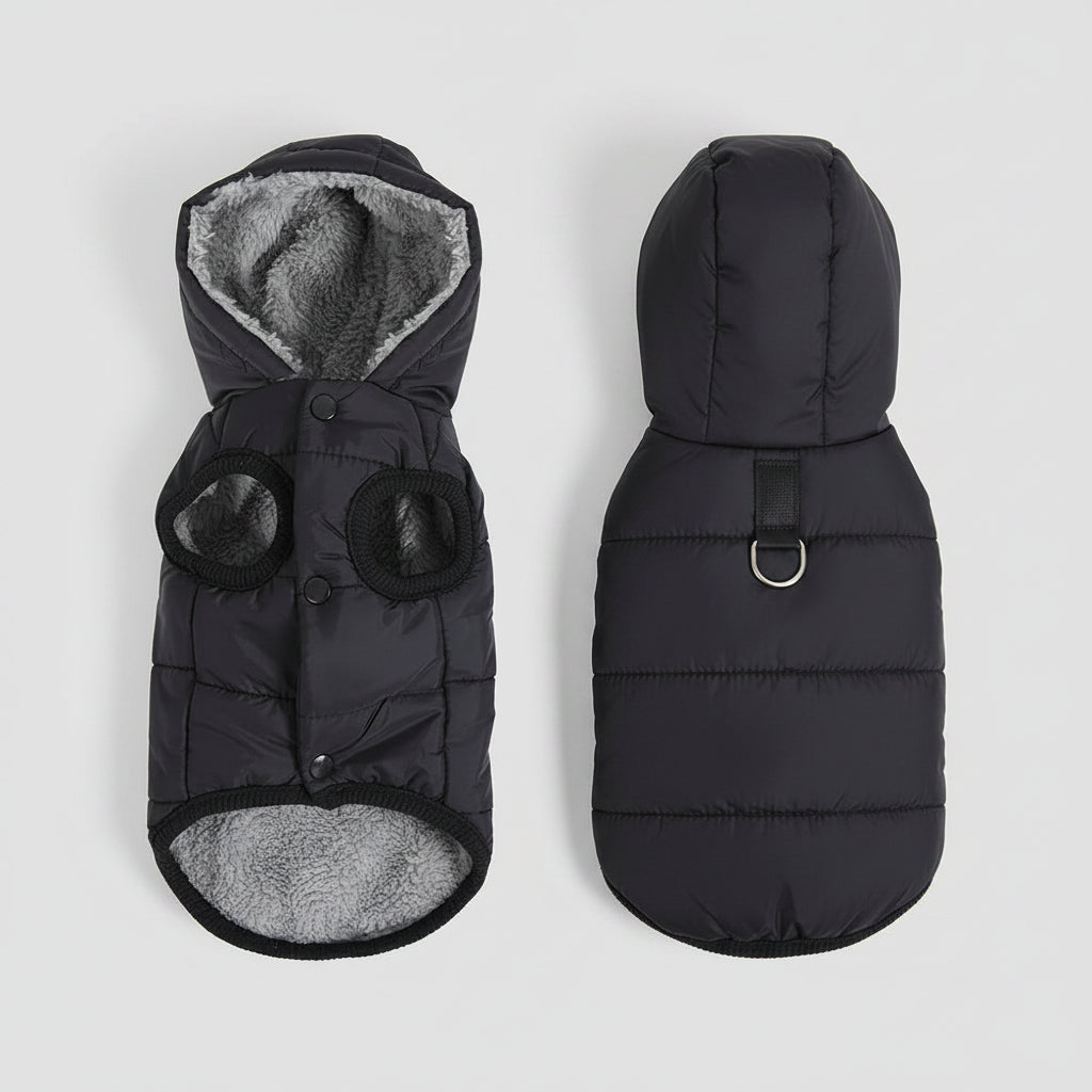 Parka con Capucha para Perros y Gatos Pequeños — Impermeable y Cálida