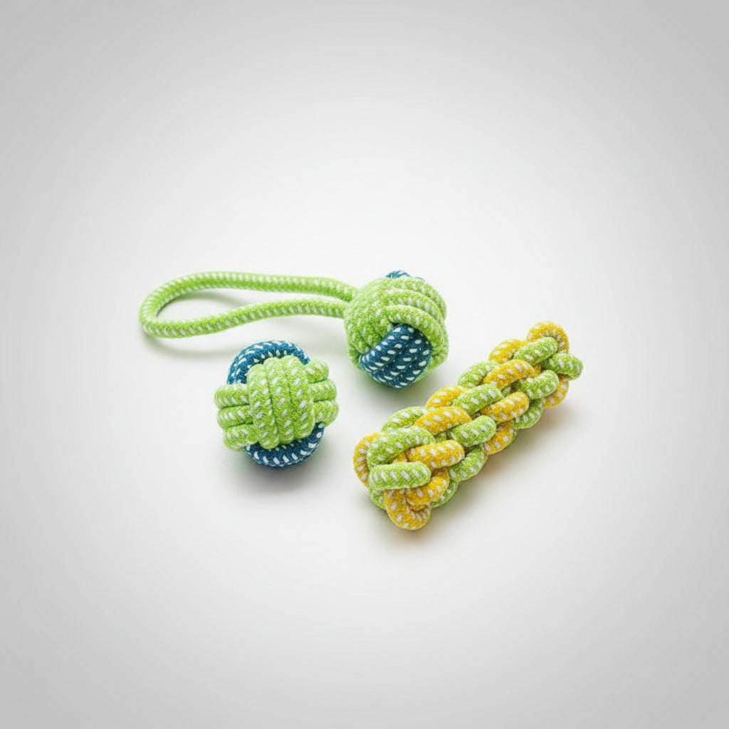 Juguete de Cuerda con Pelota para Perros – Molar y Entrenamiento
