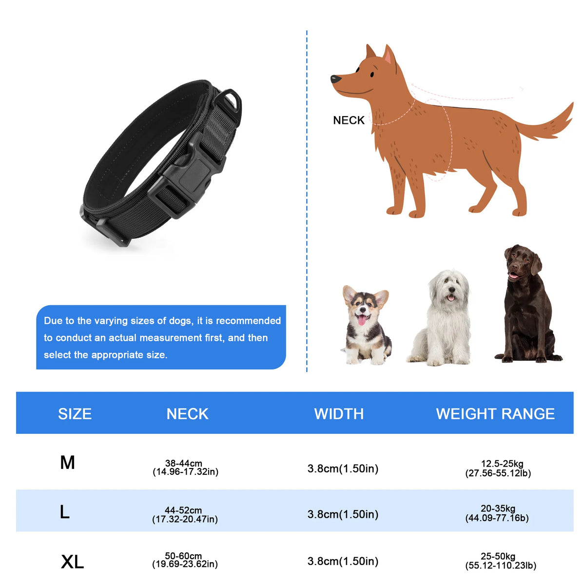 Collar Táctico para Perros Medianos y Grandes – Alta Resistencia