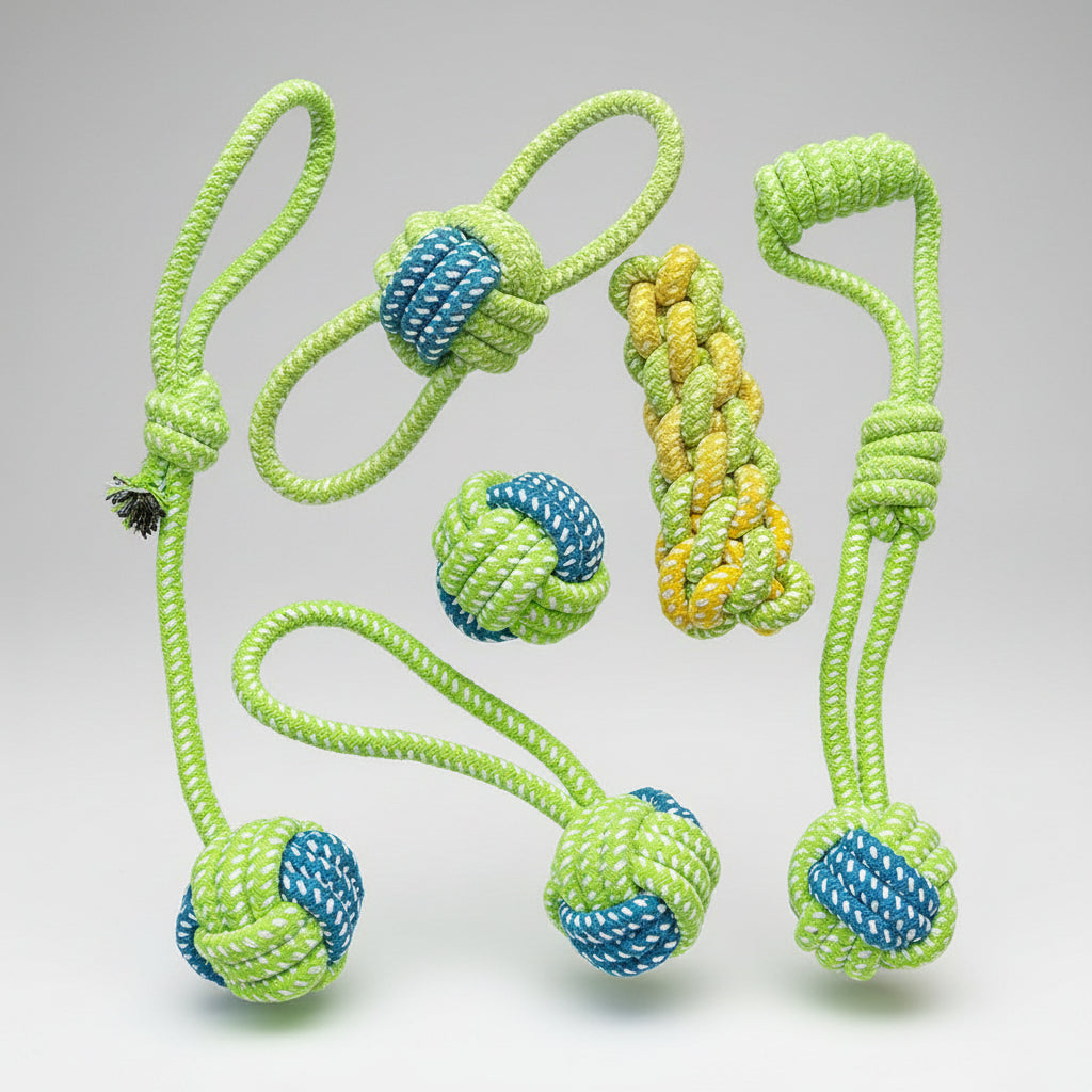 Juguete de Cuerda con Pelota para Perros – Molar y Entrenamiento