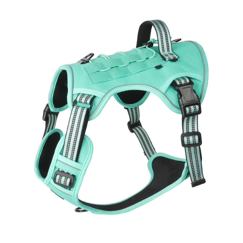 Arnés Táctico Militar para Perros  – Chaleco Reflectante Acolchado y Ajustable para Entrenamiento