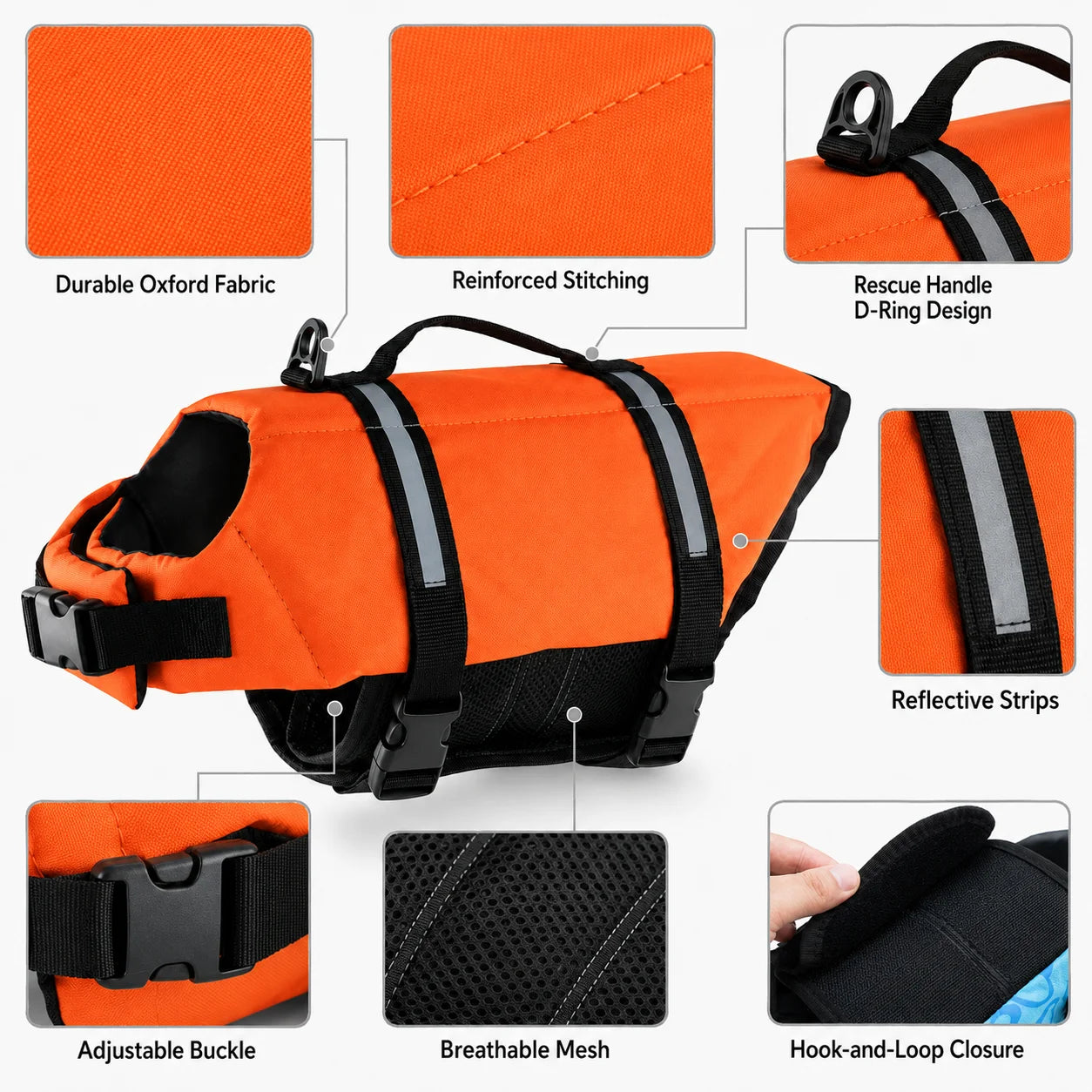Chaleco Salvavidas para Perros con Reflectante y Asa de Rescate