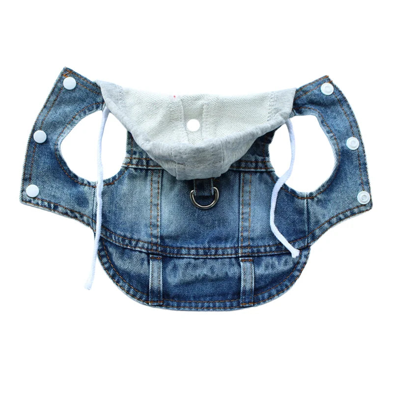 Chaqueta de Jean con Capucha para Perros y Gatos