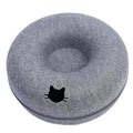 Cama Nido Redonda para Gatos – Fieltro Suave con Diseño Túnel