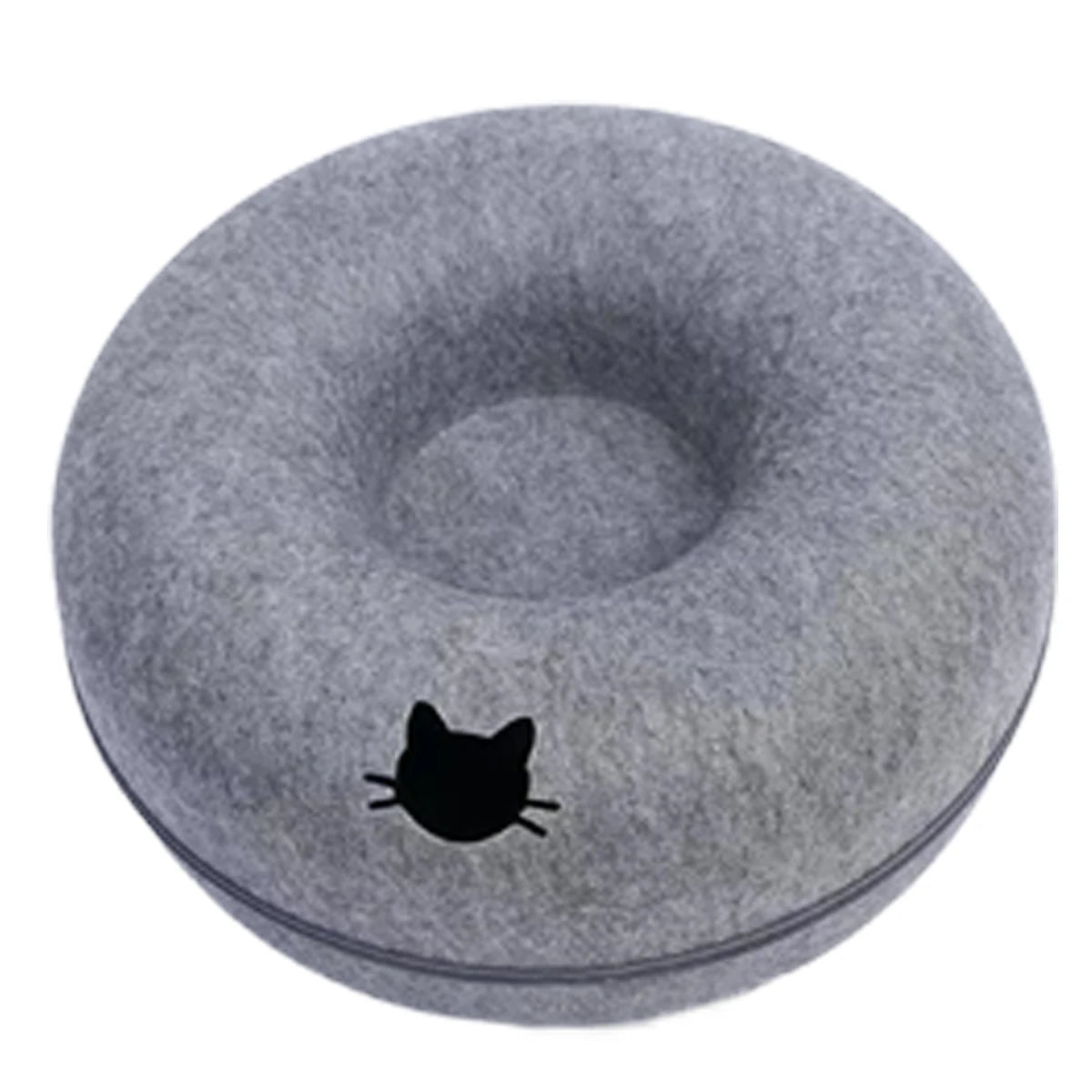 Cama Nido Redonda para Gatos – Fieltro Suave con Diseño Túnel