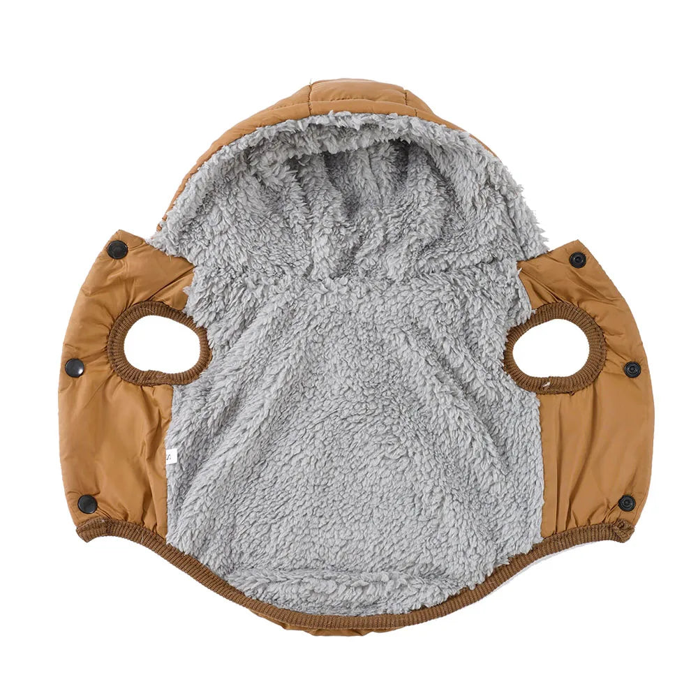 Parka con Capucha para Perros y Gatos Pequeños — Impermeable y Cálida