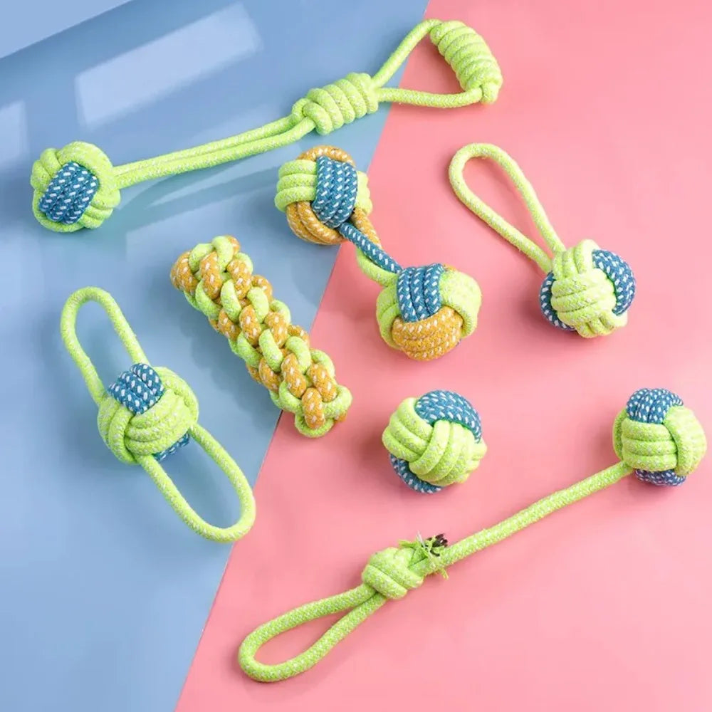 Juguete de Cuerda con Pelota para Perros – Molar y Entrenamiento
