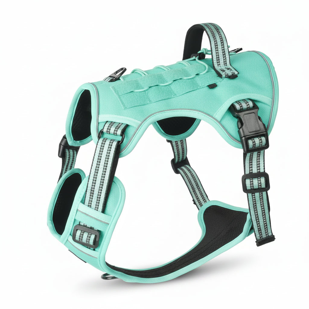 Arnés Táctico Militar para Perros  – Chaleco Reflectante Acolchado y Ajustable para Entrenamiento