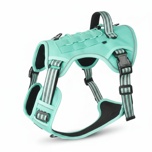 Arnés Táctico Militar para Perros  – Chaleco Reflectante Acolchado y Ajustable para Entrenamiento