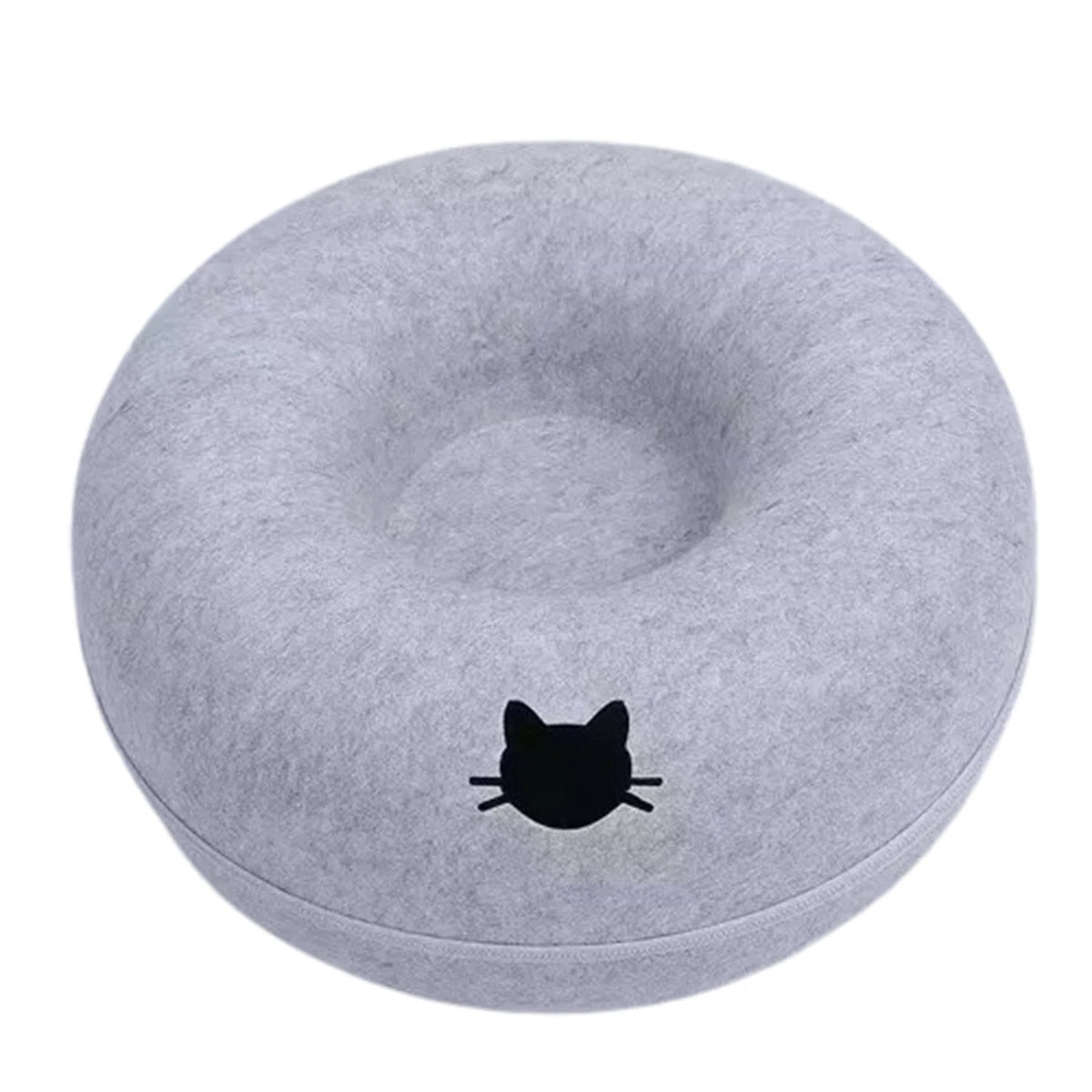 Cama Nido Redonda para Gatos – Fieltro Suave con Diseño Túnel