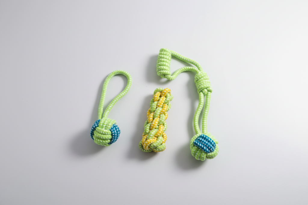 Juguete de Cuerda con Pelota para Perros – Molar y Entrenamiento