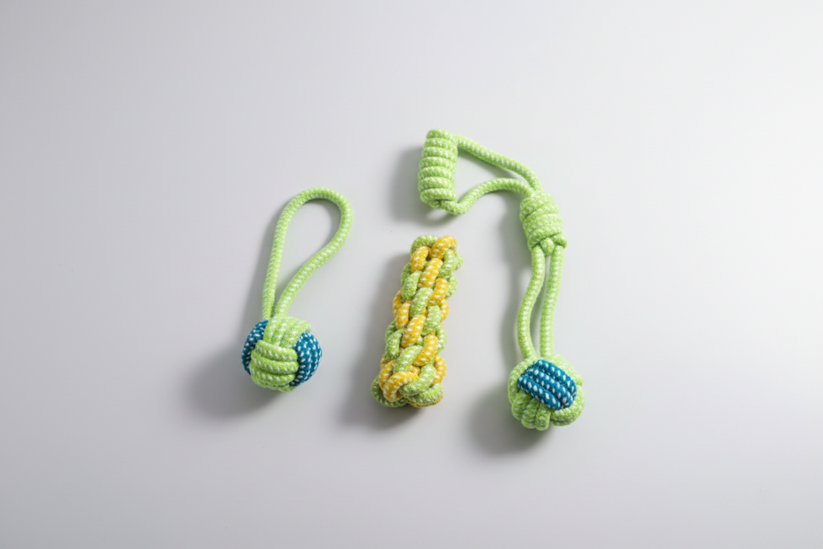 Juguete de Cuerda con Pelota para Perros – Molar y Entrenamiento