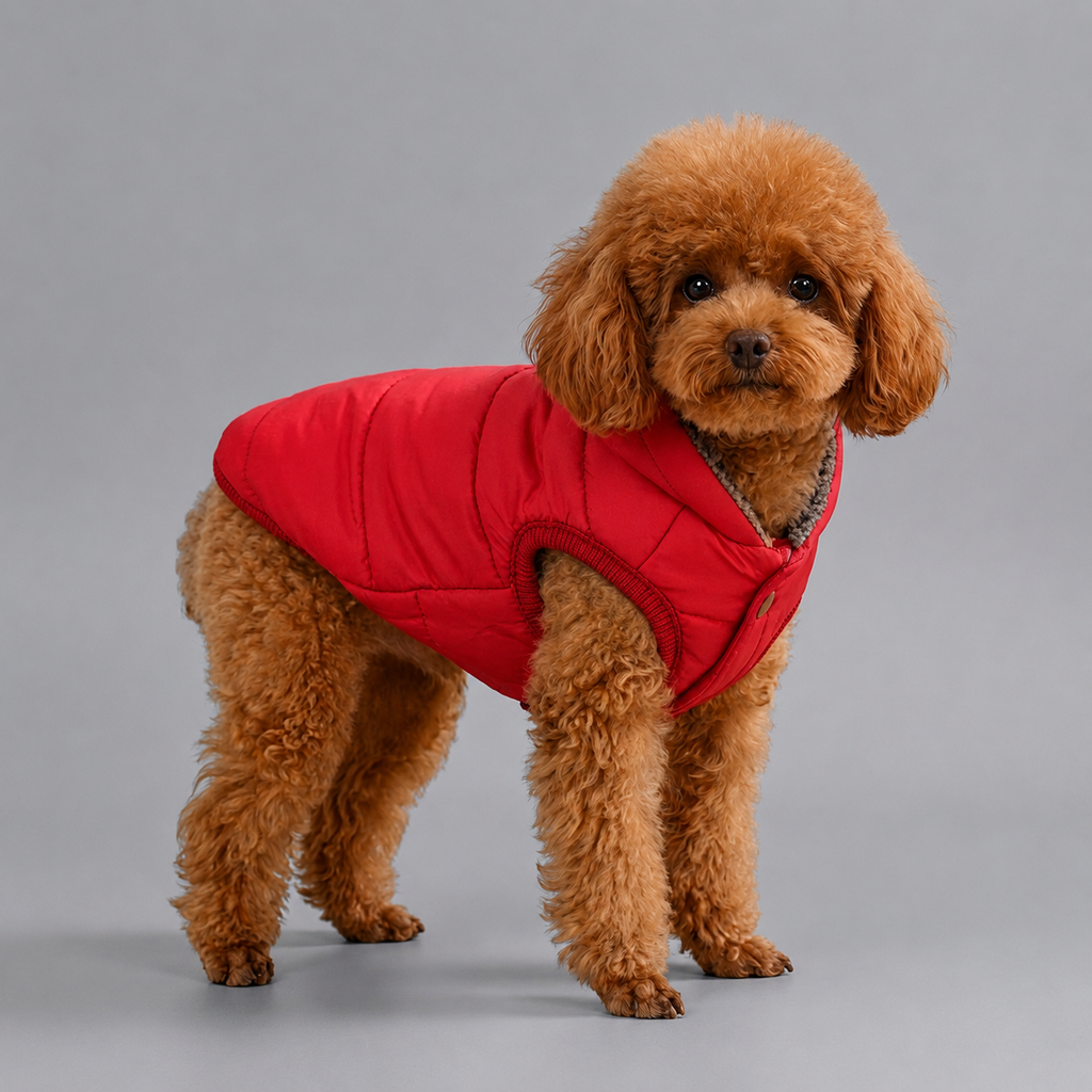 Parka con Capucha para Perros y Gatos Pequeños — Impermeable y Cálida
